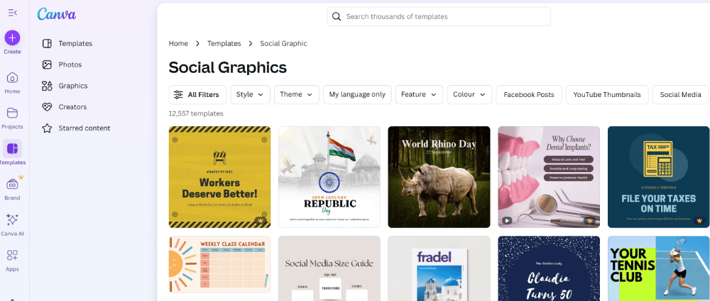 canva social media templates