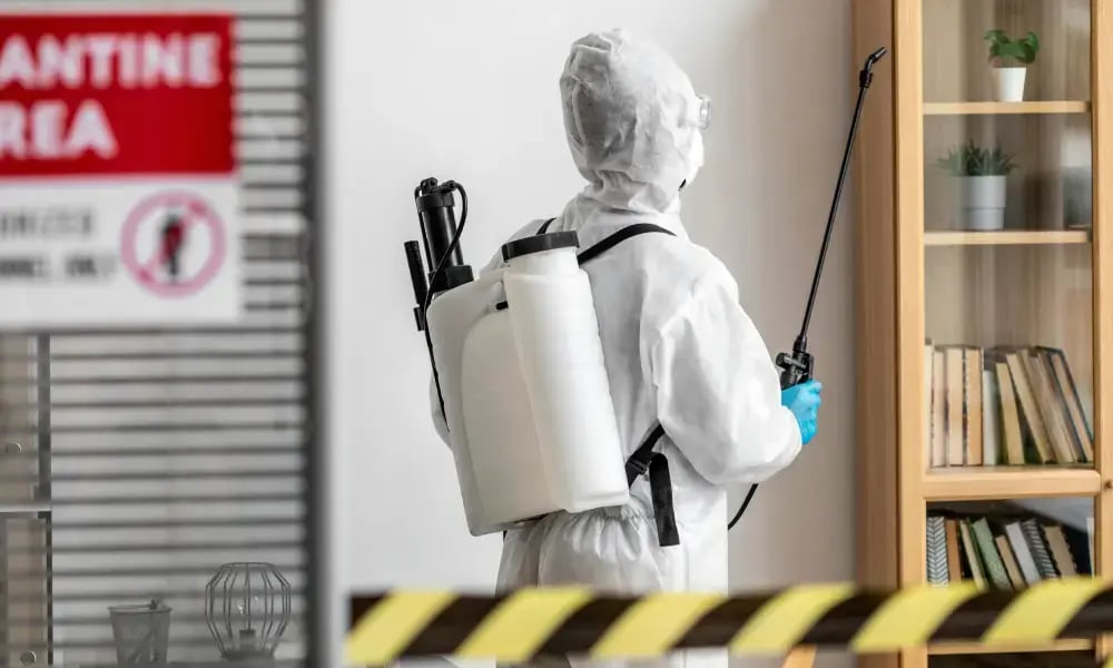 disinfecting a restricted area