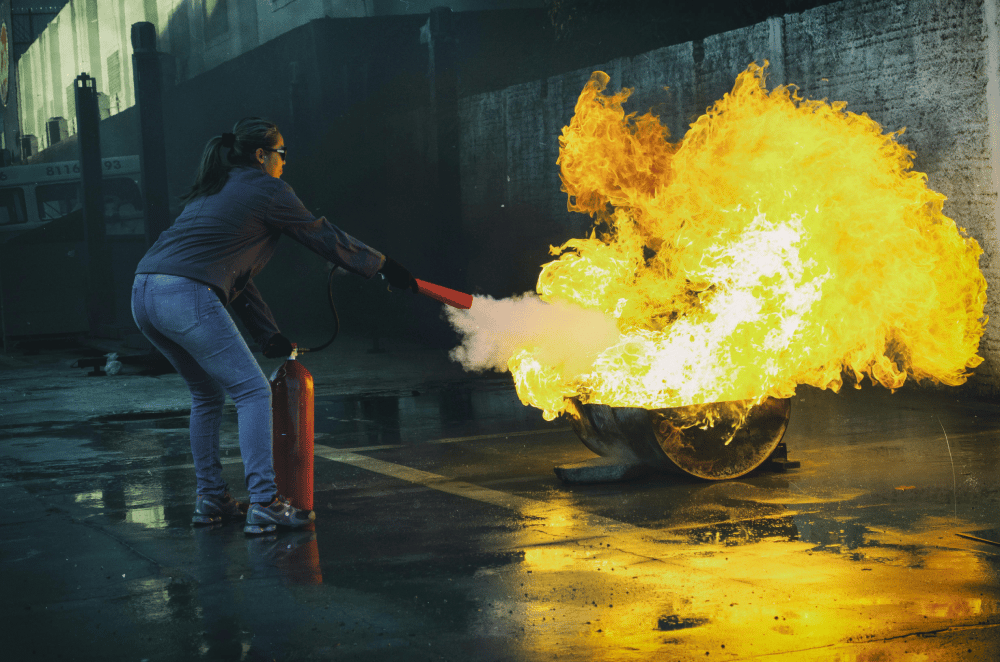 extinguishing fire extinguishing fire