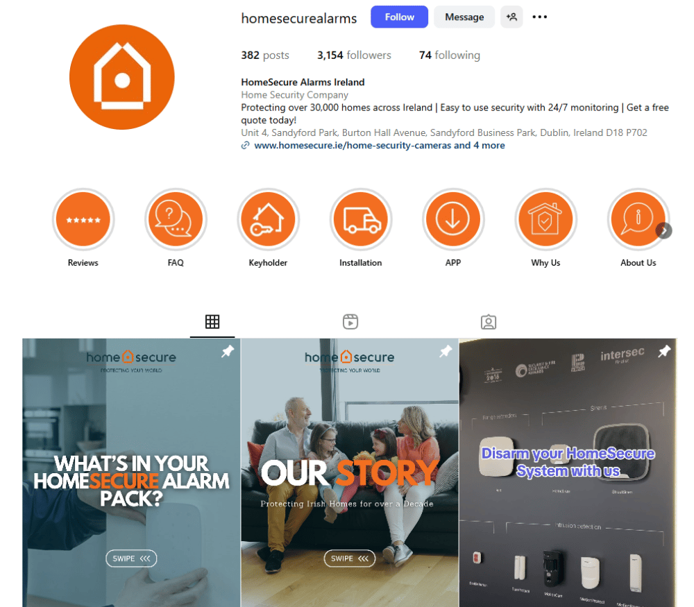 HomeSecure.ie IG Profile
