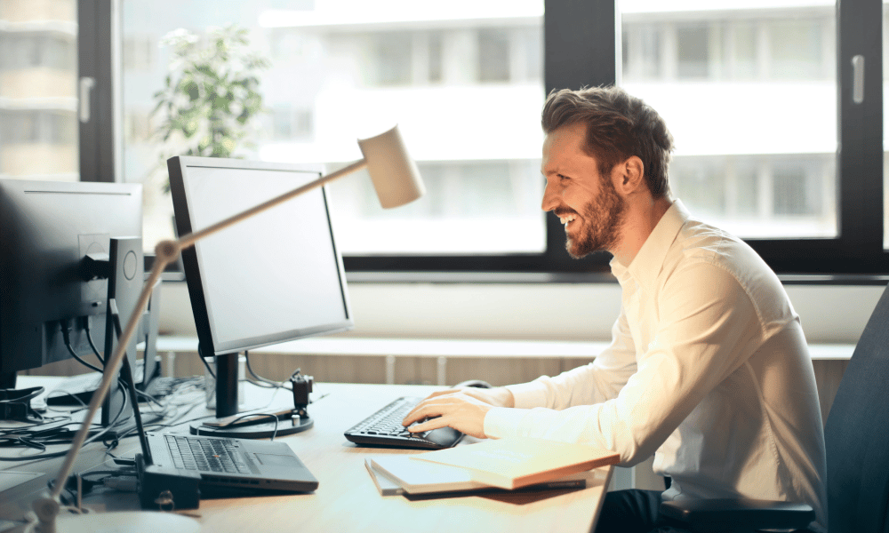 man working in office
