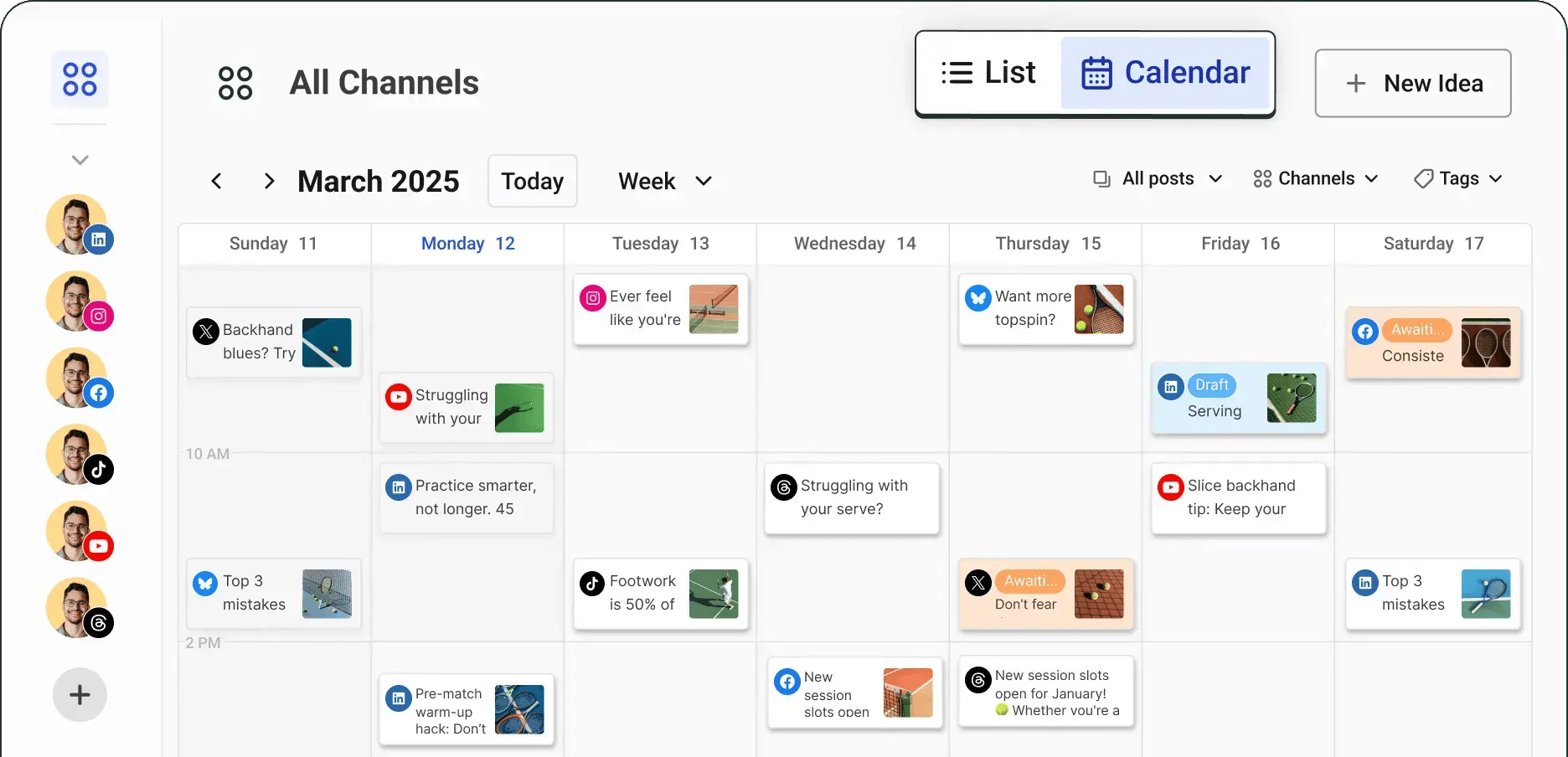 Buffer publish calendar view