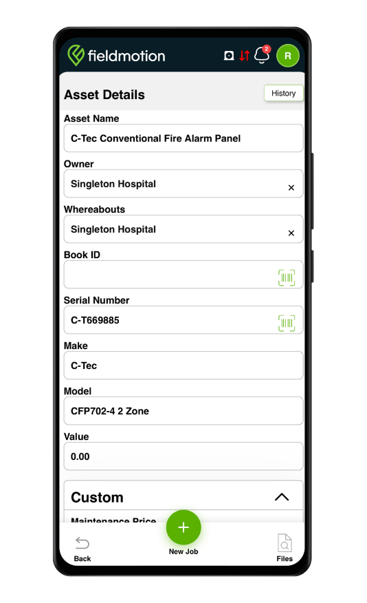 fire & security asset management & test history