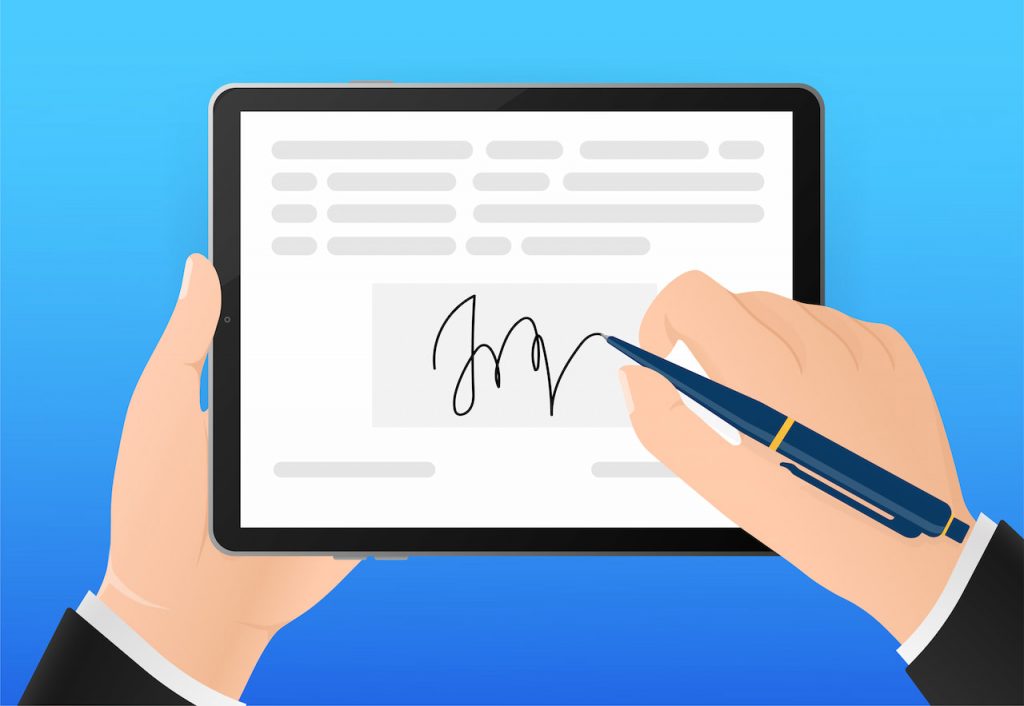 E Signature on Tablet Device 1