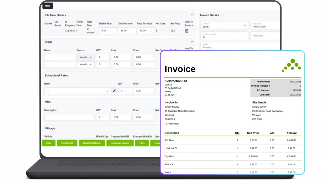 Invoicing with Fieldmotion