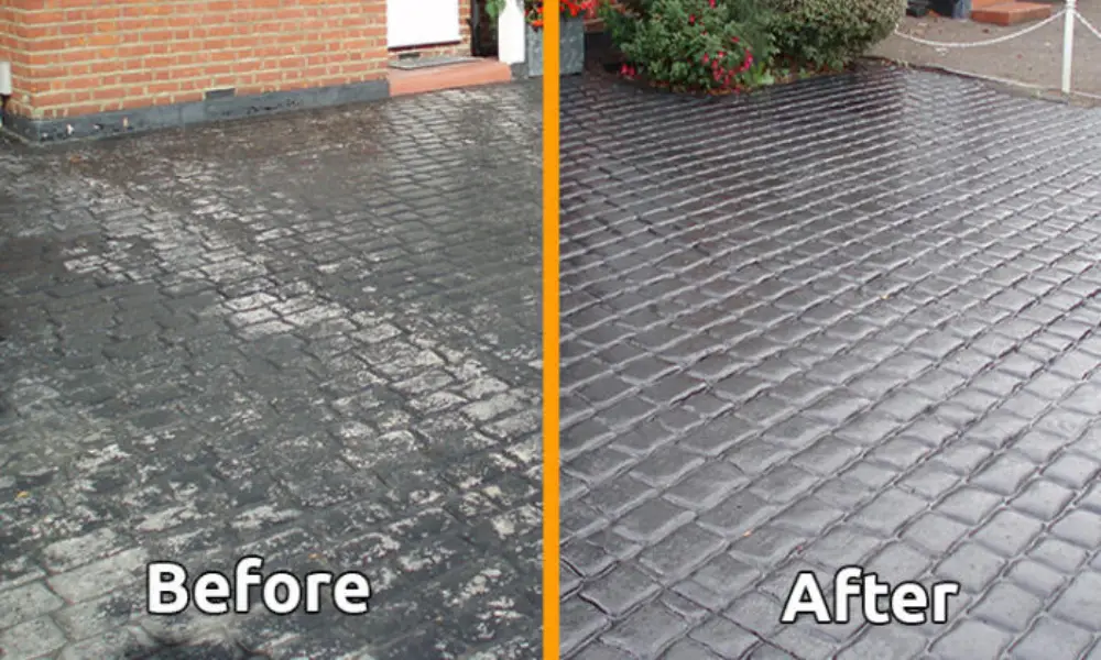before after driveway cleaning