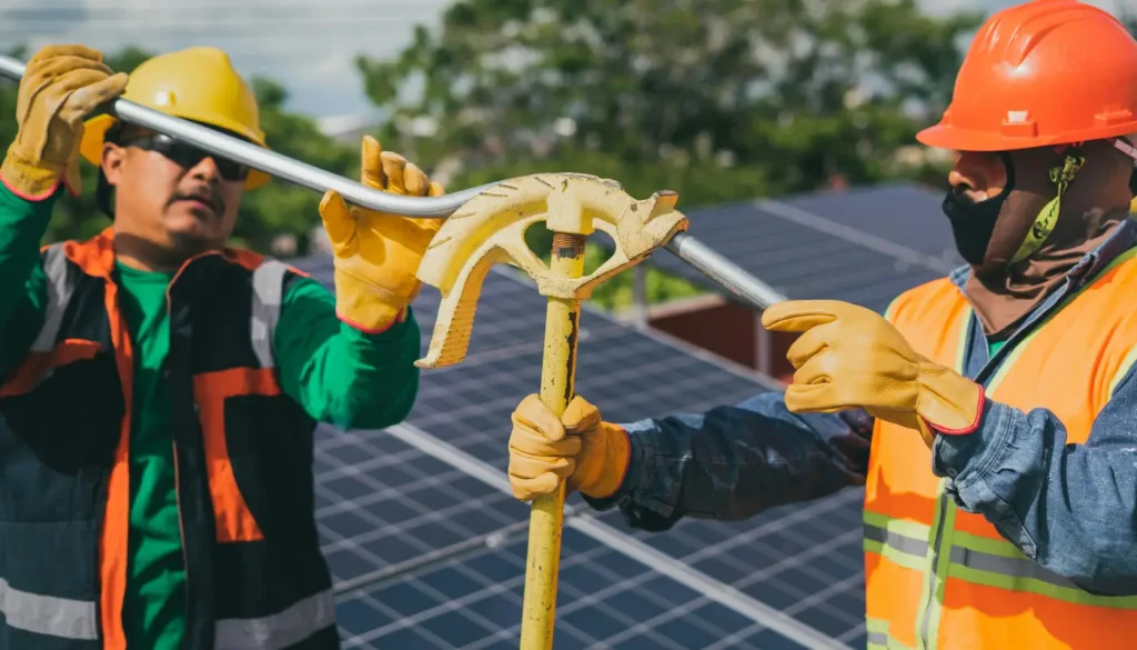 Solar Technicians Working on Site