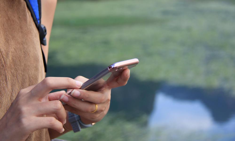 person using mobile phone